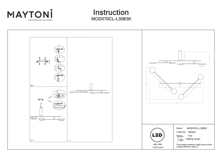 Plafonieră Fad, Metal Negru, 26W, MAYTONI MOD070CL-L30B3K [5]