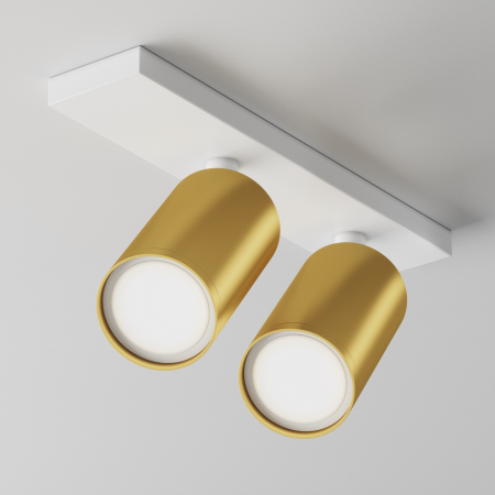 Plafoniere LED - Plafoniera Focus C051CL-U-2WMG, 2xGU10, alba+aurie, IP20, Maytoni