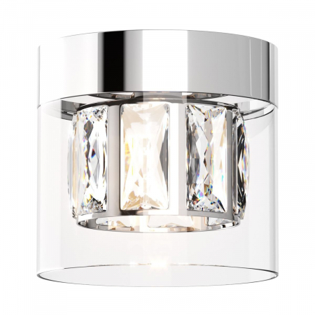 Produse - Spot crom/transparent cu cristale GEM Ø11 cm, design glam sticla/metal, 003064-010938 - Zumaline