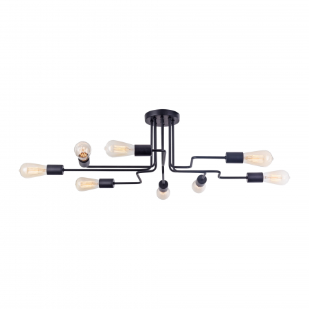 Lustre - Plafoniera Gilbert T532CL-08B, 8xE27, neagra, IP20, Maytoni