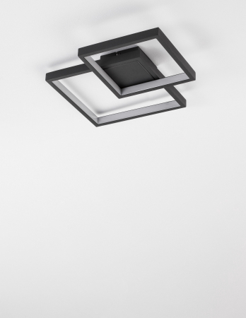 Plafoniera LED alba/neagra stil minimalist Aina 20/25 cm, forma doua patrate suprapuse, 9364038 - Novaluce [9]