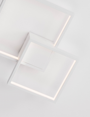 Plafoniera LED alba/neagra stil minimalist Aina 20/25 cm, forma doua patrate suprapuse, 9364038 - Novaluce [3]