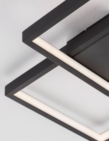 Plafoniera LED alba/neagra stil minimalist Aina 20/25 cm, forma doua patrate suprapuse, 9364038 - Novaluce [13]