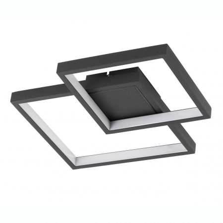 Plafoniere LED - Plafoniera LED alba/neagra stil minimalist Aina 20/25 cm, forma doua patrate suprapuse, 9364037 - Novaluce