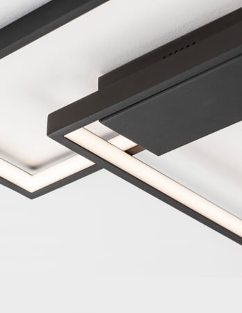 Plafoniera LED dimabila alba/neagra stil minimalist Aina 35/40 cm, forma patrat si dreptunghi suprapuse, 9364034 - Novaluce [13]