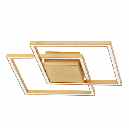 Lichidare stoc - Plafoniera LED aurie Shiri 46 cm stil minimalist forma geometrica patrate suprapuse, 9500821 - Novaluce