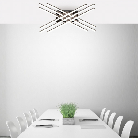 Plafoniera LED crom CROSS 76x76 cm design modern, 003064-001279 - Zumaline [1]