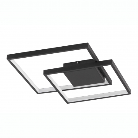 Plafoniere LED - Plafoniera LED dimabila alba/neagra stil minimalist Aina 30/35 cm, forma doua patrate suprapuse, 9364035 - Novaluce