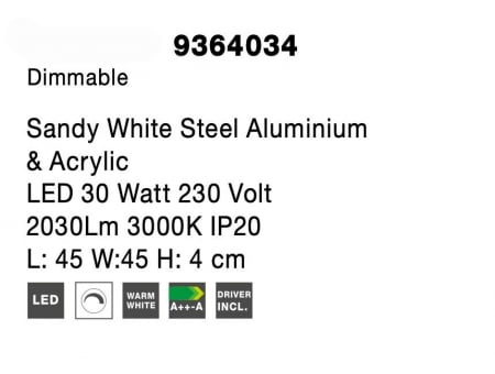 Plafoniera LED dimabila alba/neagra stil minimalist Aina 35/40 cm, forma patrat si dreptunghi suprapuse, 9364034 - Novaluce [8]