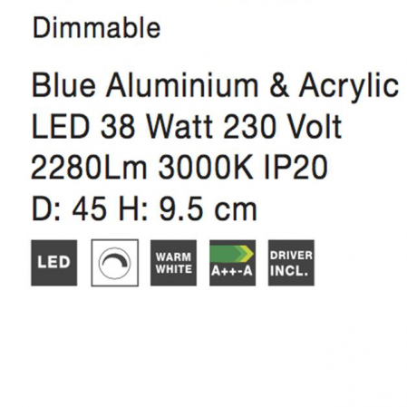 Plafoniera LED dimabila din acril alb Sema Ø 45 cm, baza metal roz/albastru, 9106242 - Novaluce [5]