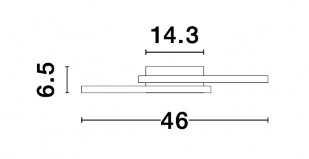 Plafoniera LED Shiri 46 cm alba/neagra, stil minimalist forma geometrica, 8160162 - Novaluce [5]