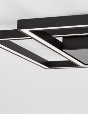 Plafoniera LED Shiri 46 cm alba/neagra, stil minimalist forma geometrica, 8160162 - Novaluce [11]