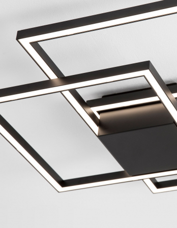 Plafoniera LED Shiri 56 cm alba/neagra, stil minimalist forma geometrica, 9500832 - Novaluce [4]