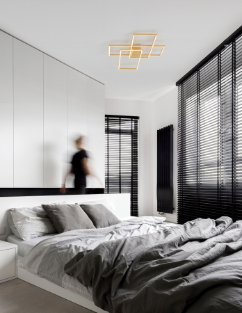 Plafoniera LED dimabila Shiri 90x67 cm alba/neagra/aurie, stil minimalist forma geometrica, 9508431 - Novaluce [20]