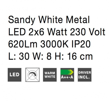 Plafoniera LED liniara alba Dalen cu 2 spoturi reglabile, 9155362 - Novaluce [6]