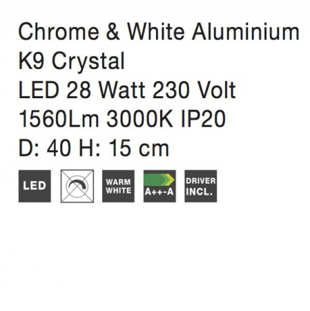 Plafoniera LED lux rotunda Katinca, sticla transparenta, Ø 40/60 cm, 83399203 - Novaluce [3]
