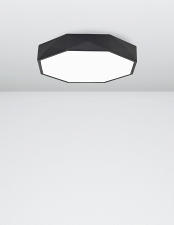 Plafoniera LED moderna alba/neagra cu laterale model geometric Mayna Ø40 cm din metal, 9001491 - Novaluce [2]