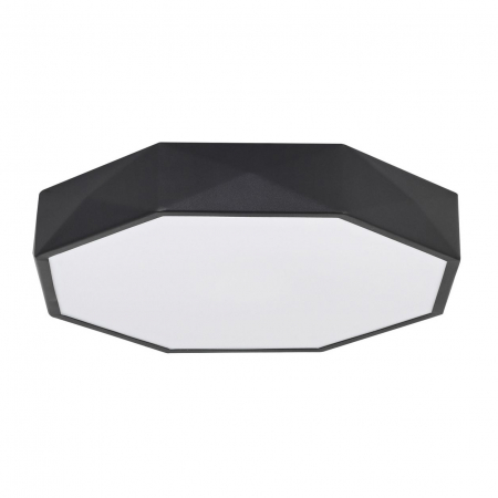 Promotii - Plafoniera LED moderna alba/neagra cu laterale model geometric Mayna Ø40 cm din metal, 9001491 - Novaluce
