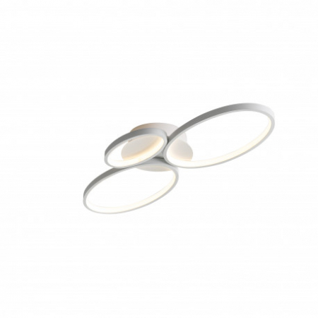 Promotii - Plafoniera LED premium alba Kerim, design modern, 3 inele metal si acril, 518394 - Schuller