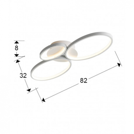 Plafoniera LED premium alba Kerim, design modern, 3 inele metal si acril, 518394 - Schuller [1]