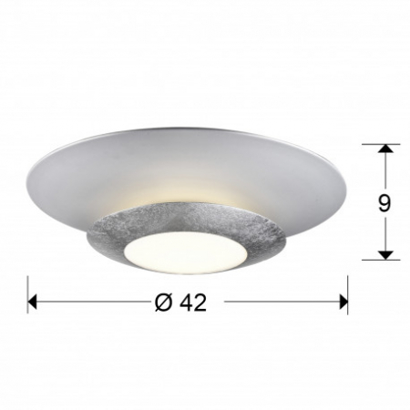 Plafoniera LED rotunda alba cu inel auriu/argintiu Farino, Ø 42 cm, din metal, 148193 - Schuller [2]