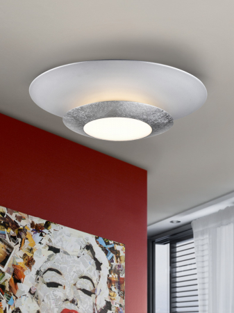 Plafoniera LED rotunda alba cu inel auriu/argintiu Farino, Ø 42 cm, din metal, 148193 - Schuller [1]