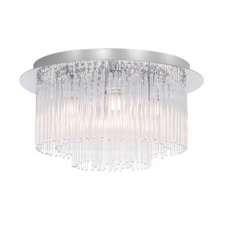 Plafoniere LED - Plafoniera LED rotunda eleganta Runa, baza metal cu elemente din sticla, 9180891 - Novaluce