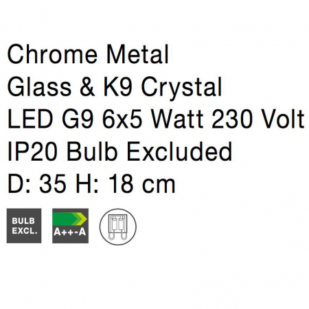 Plafoniera LED rotunda eleganta Runa, baza metal cu elemente din sticla, 9180891 - Novaluce [6]