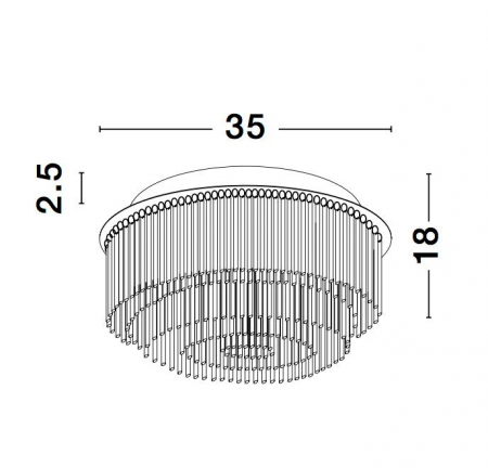 Plafoniera LED rotunda eleganta Runa, baza metal cu elemente din sticla, 9180891 - Novaluce [5]
