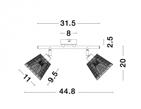 Plafoniera liniara alba ajustabila cu 2/4 surse de lumina Dipa, din metal, 9155424 - Novaluce [8]