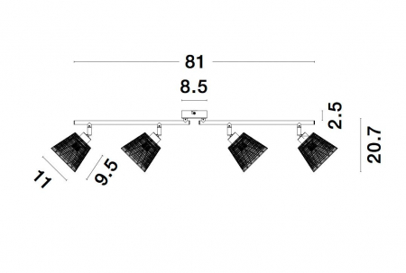 Plafoniera liniara alba ajustabila cu 2/4 surse de lumina Dipa, din metal, 9155424 - Novaluce [4]