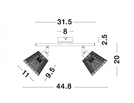 Plafoniera liniara alba ajustabila cu 2/4 surse de lumina Dipa, din metal, 9155422 - Novaluce [3]
