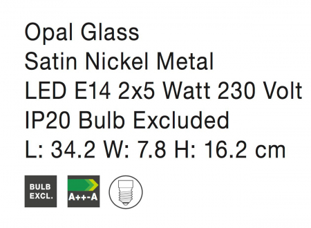 Plafoniera liniara cu 2/3 spoturi Agapi, baza din metal, abajururi de sticla, 667003 - Novaluce [7]