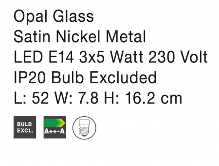 Plafoniera liniara cu 2/3 spoturi Agapi, baza din metal, abajururi de sticla, 667003 - Novaluce [3]