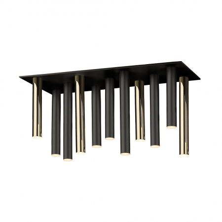 Plafoniera LED cu tuburi aurii/negre LOYA 61x25 cm stil minimalist, 003064-021939 - Zumaline