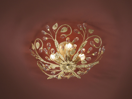 Plafoniera lux clasica rotunda aurie Nessa Ø 45 cm, metal cu cristale, 481541 - Schuller [4]