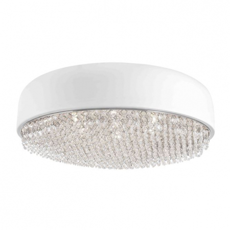 Promotii - Plafoniera lux rotunda alba Shazi, Ø 46 cm, metal si cristal, 8502961 - Novaluce