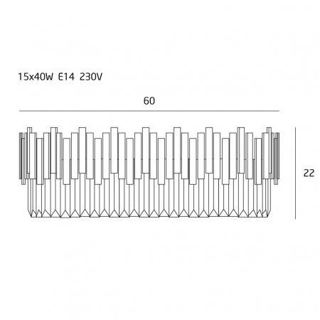 Plafoniera lux rotunda aurie Katarine Ø 60 cm metal/sticla, C0164 - Maxlight [1]