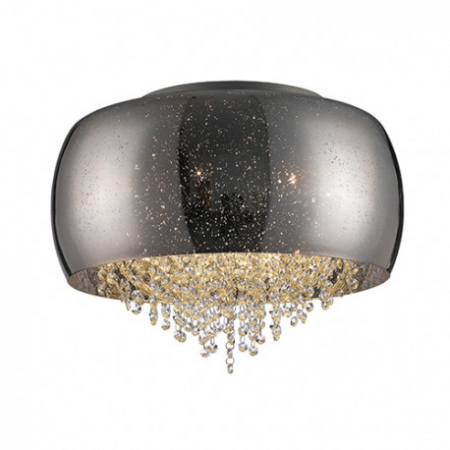 Promotii - Plafoniera lux rotunda crom Eva Ø 50 cm, sticla suflata si cristale, 618318 - Schuller