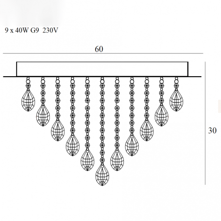 Plafoniera lux rotunda cu cristale Lelise Ø 60 cm metal/sticla, C0045 - Maxlight [2]