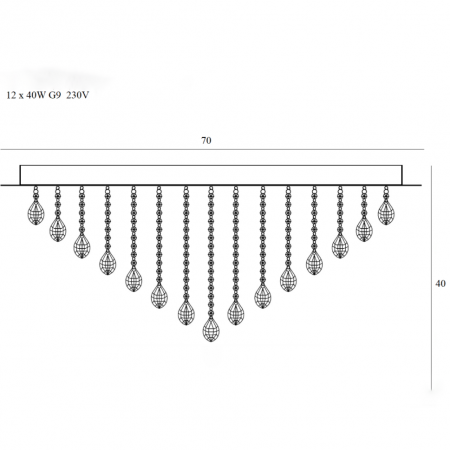 Plafoniera lux rotunda cu cristale Lelise Ø 75 cm metal/sticla, C0046 - Maxlight [2]