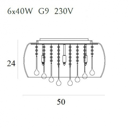 Plafoniera lux rotunda sticla tip oglinda Prezo Ø 50 cm baza metal, C0076-06X - Maxlight [1]