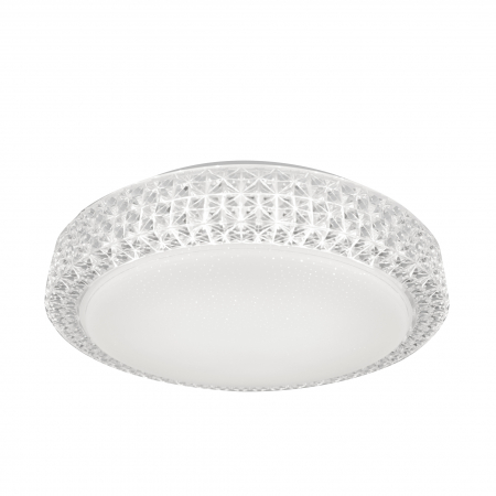 Promotii - Plafoniera rotunda alba LED MOA Ø40 cm margini tip cristale aplicate, 003064-009185 - Zumaline