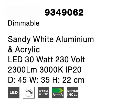 Plafoniera moderna alba/neagra Vilma 45 cm dimabila, cercuri LED reglabile, stil minimalist, 9349062 - Novaluce [8]