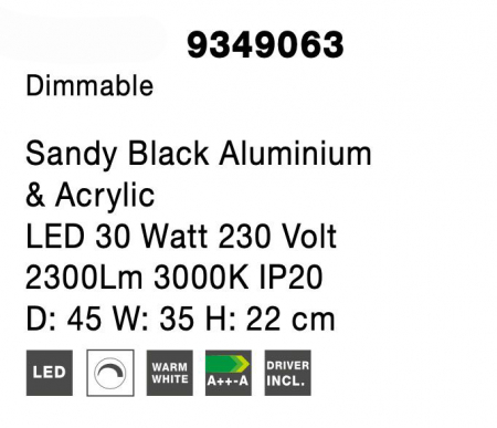 Plafoniera moderna alba/neagra Vilma 45 cm dimabila, cercuri LED reglabile, stil minimalist, 9349062 - Novaluce [19]