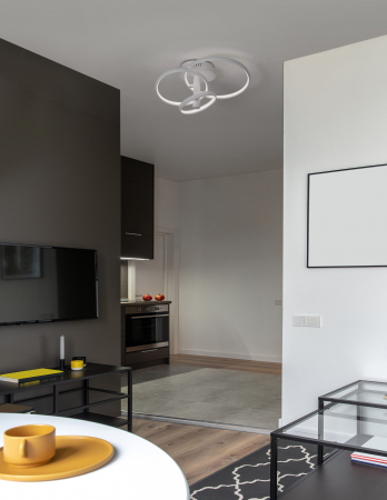 Plafoniera moderna alba/neagra Vilma 45 cm dimabila, cercuri LED reglabile, stil minimalist, 9349062 - Novaluce [9]