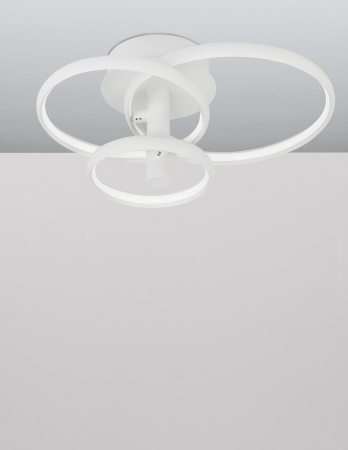 Plafoniera moderna alba/neagra Vilma 45 cm dimabila, cercuri LED reglabile, stil minimalist, 9349062 - Novaluce [3]