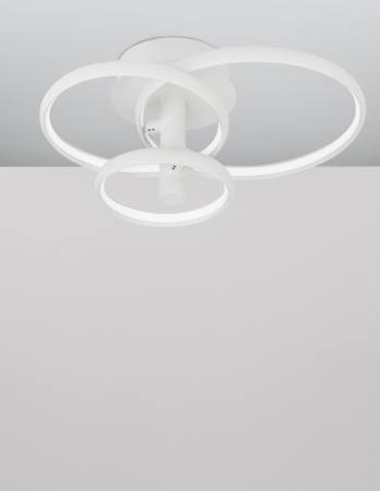 Plafoniera moderna alba/neagra Vilma 45 cm dimabila, cercuri LED reglabile, stil minimalist, 9349062 - Novaluce [2]