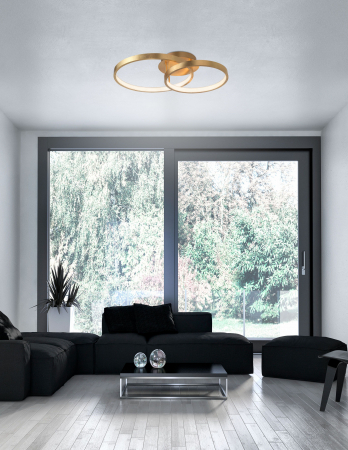 Plafoniera moderna aurie 2 cercuri LED Kodey 64 cm, design lux, 8100282 - Novaluce [4]