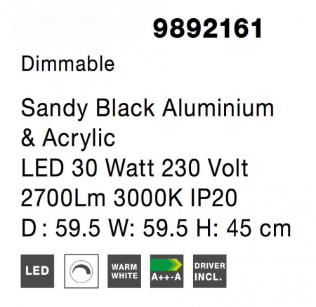 Plafoniera moderna cerc LED dimabil Loch Ø60 cm, stil minimalist alb cu negru, 9892161 - Novaluce [6]